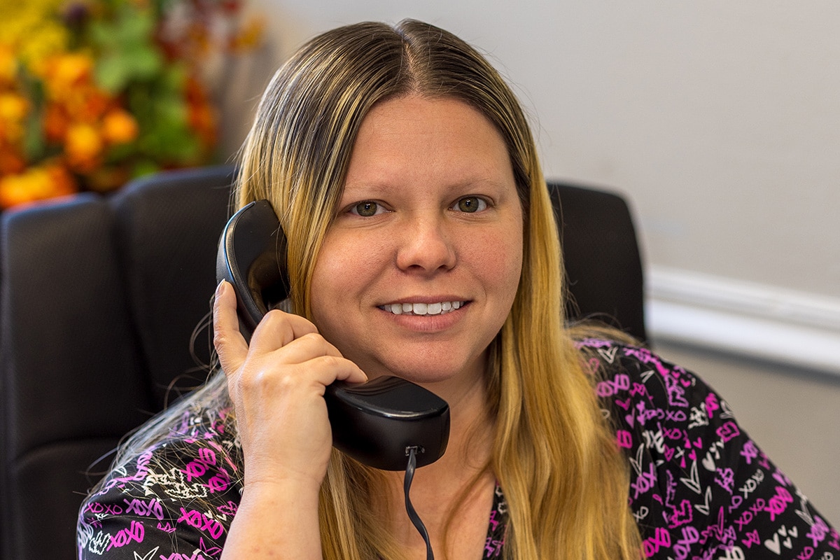 A receptionist at the West Village facility