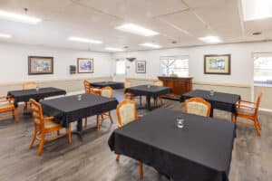 The general dining area at the West Village facility