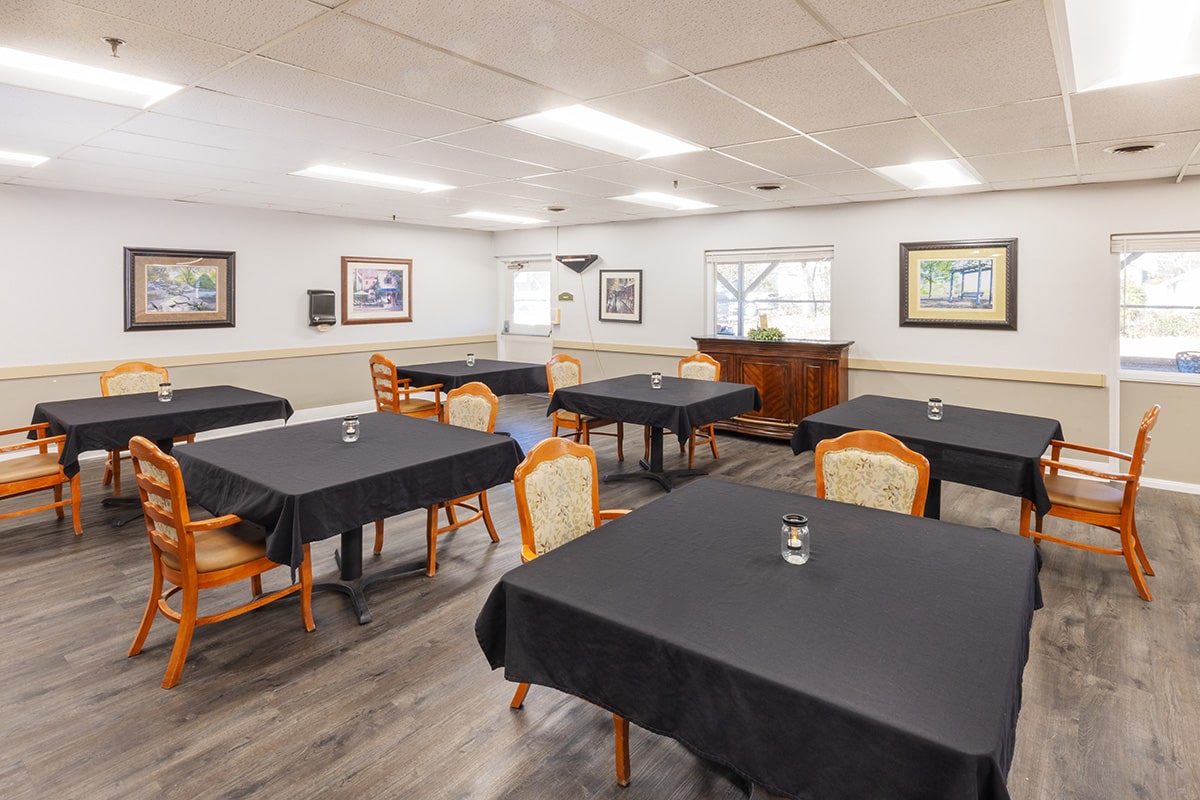 The general dining area at the West Village facility