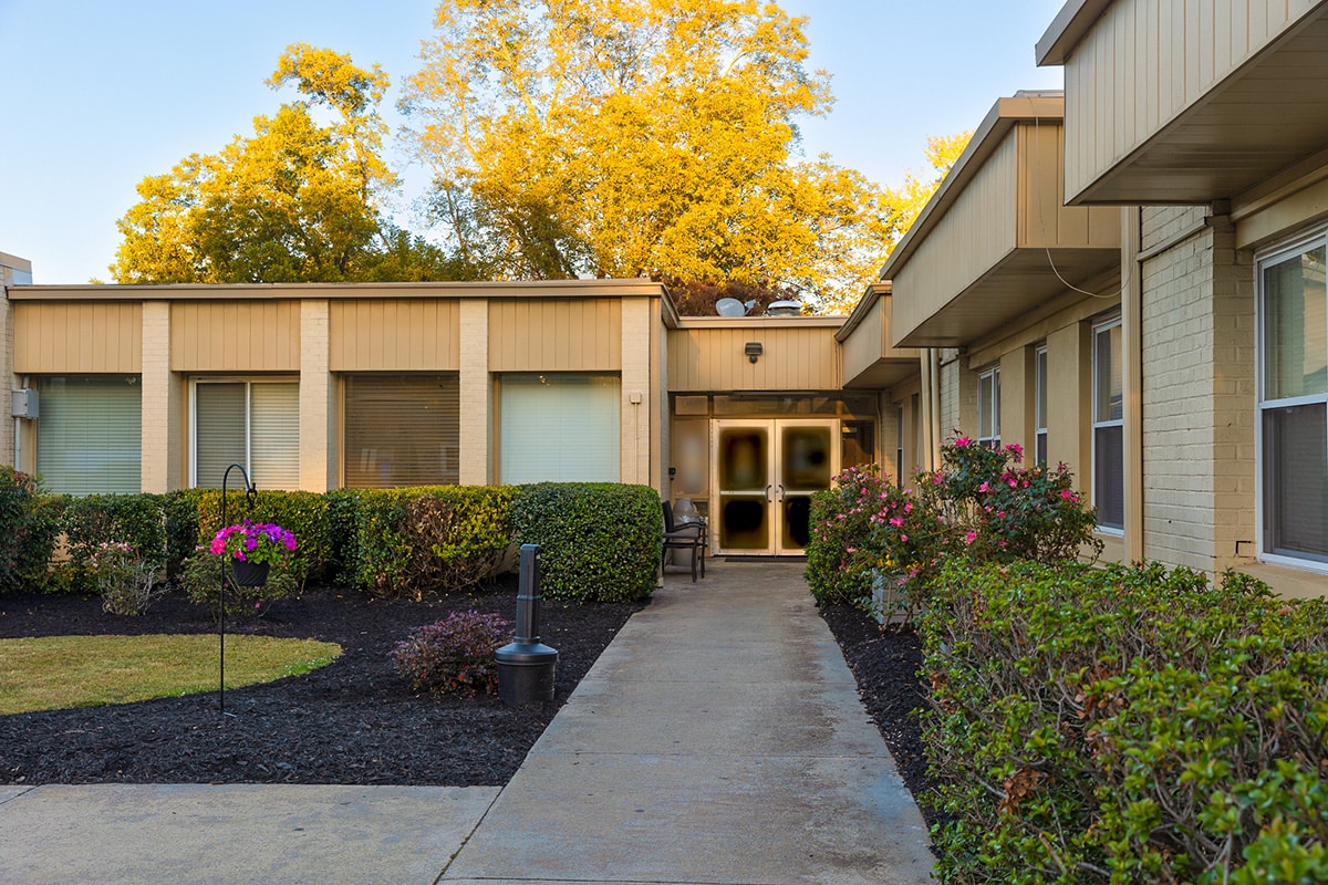 The side door of the West Village facility