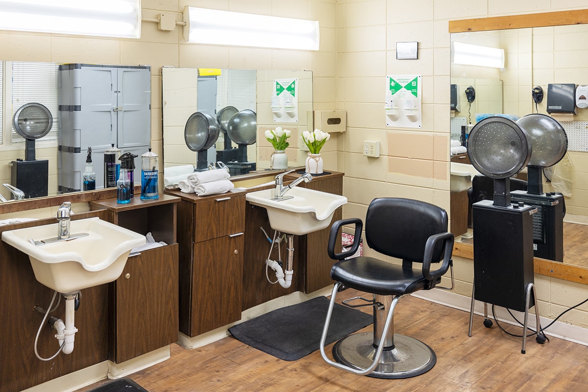 The beauty salon at the West Village facility